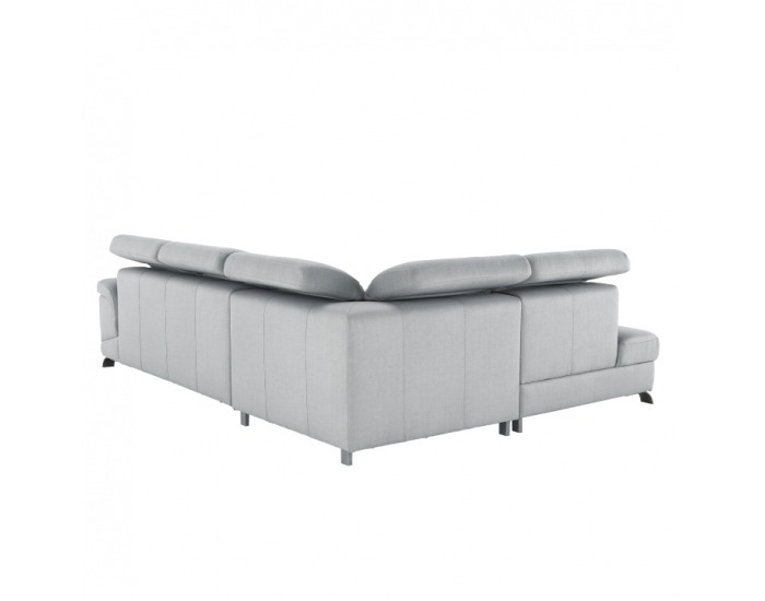 Rohová sedačka s rozkladom a úložným priestorom Ermo L - svetlosivá