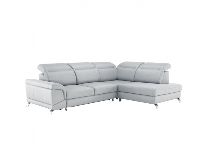 Rohová sedačka s rozkladom a úložným priestorom Ermo P - svetlosivá