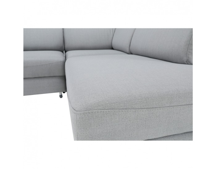 Rohová sedačka s rozkladom a úložným priestorom Ermo P - svetlosivá