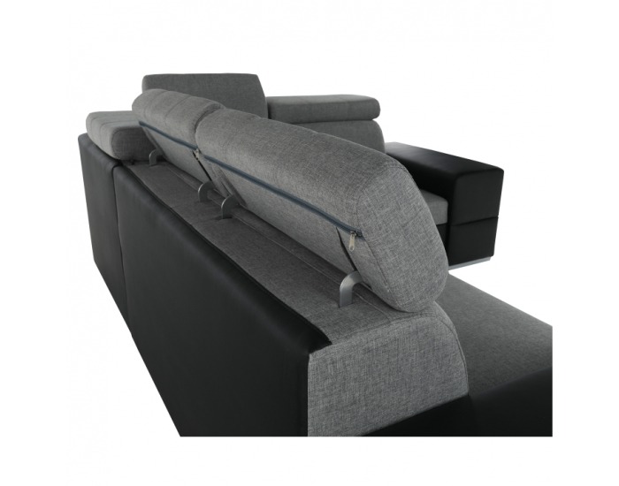 Rohová sedačka s rozkladom a úložným priestorom Monako P - svetlosivá / čierna