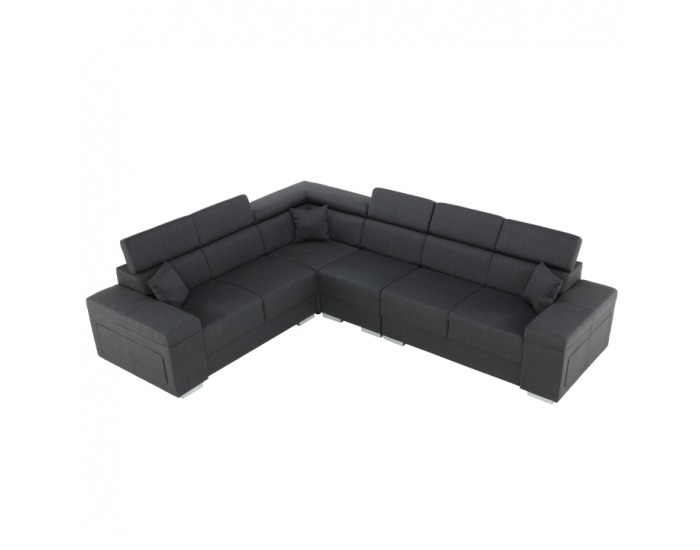 Rohová sedačka Cari L - tmavosivá