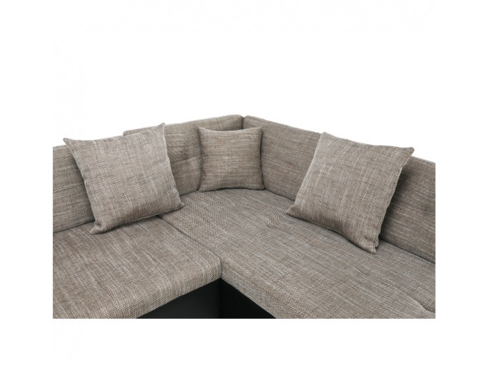 Rohová sedačka U Alma P - čierna / hnedá melírovaná