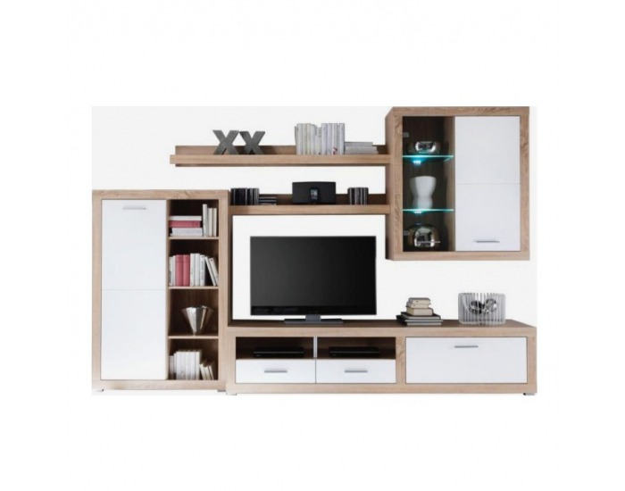 Obývacia stena Cancan - dub sonoma truflový / biela