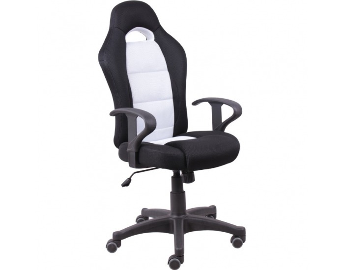 Kancelárske kreslo s podrúčkami Senon - čierna / biela