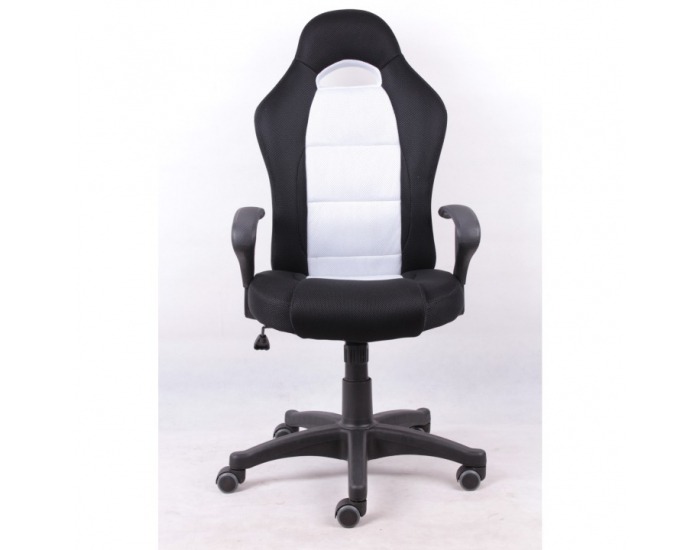 Kancelárske kreslo s podrúčkami Senon - čierna / biela