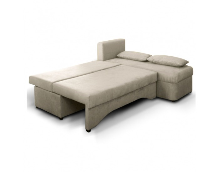 Rohová sedačka s rozkladom a úložným priestorom Polaris L/P - béžová