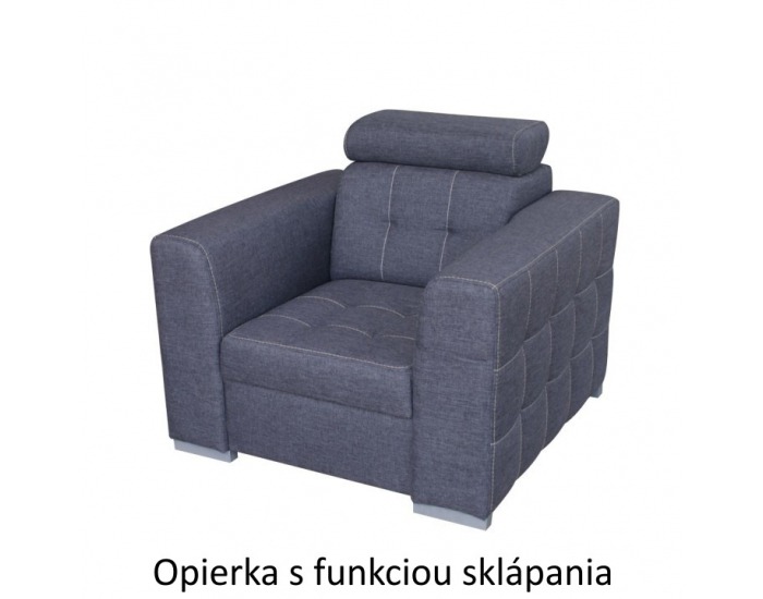 Kreslo Kazara - sivá / svetlé šitie