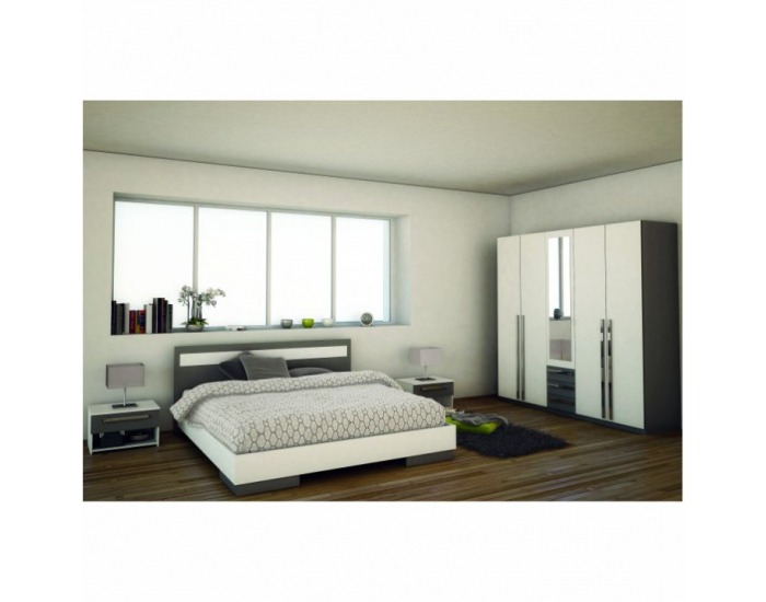 Spálňa Defy - biela / sivá