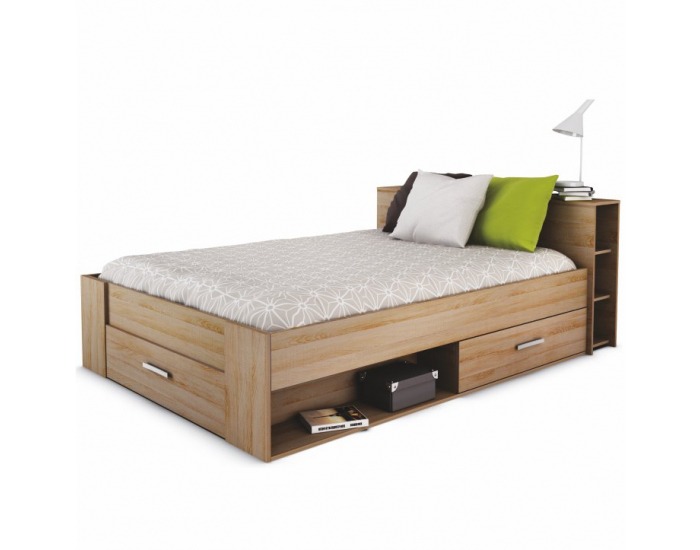 Posteľový rám s úložným priestorom Roket 140 - dub sonoma