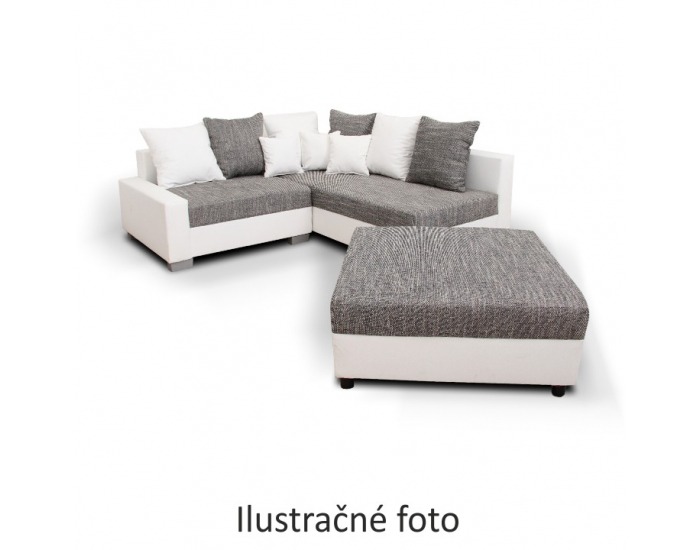 Rohová sedačka s rozkladom Petrana P - hnedá ekokoža / cappuccino šenil