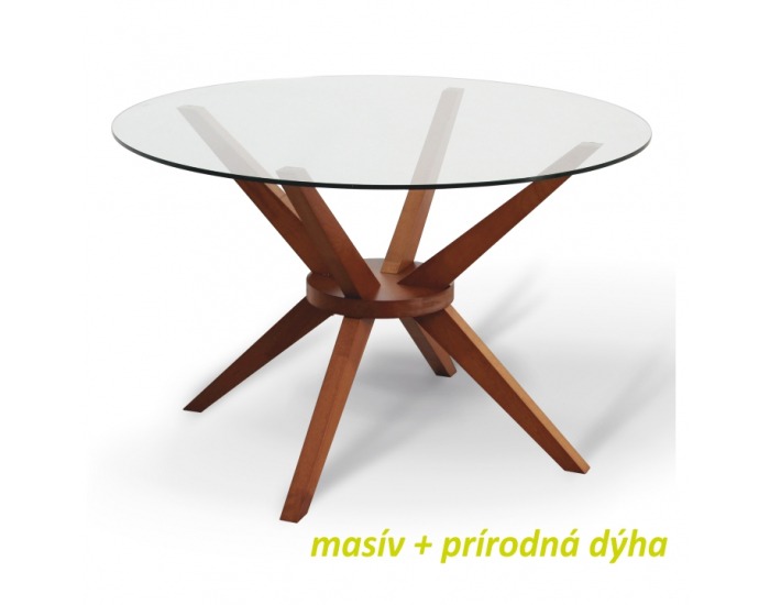 Sklenený jedálenský stôl Glas - čerešňa