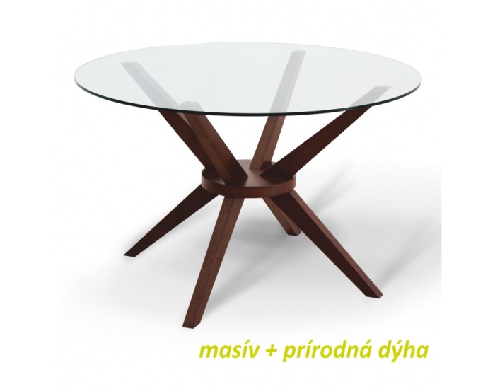 Sklenený jedálenský stôl Glas - orech