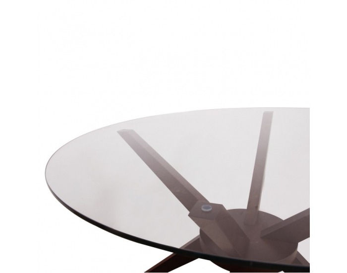 Sklenený jedálenský stôl Glas - orech