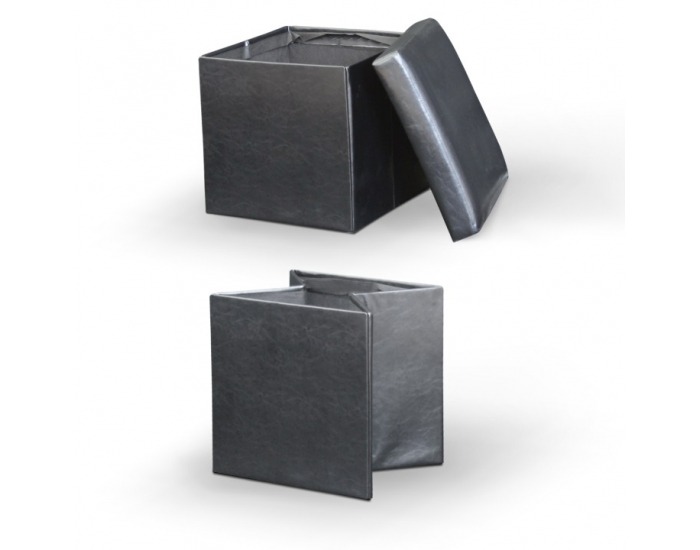 Taburetka s úložným priestorom Tela - čierna