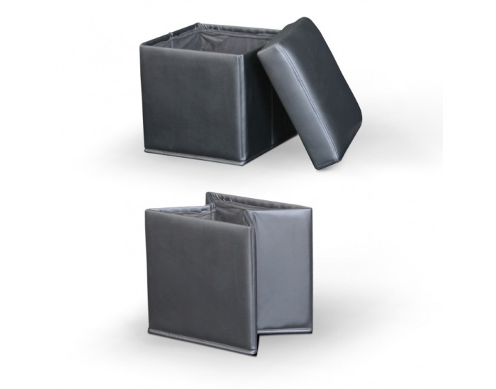 Taburetka s úložným priestorom Wiki - čierna