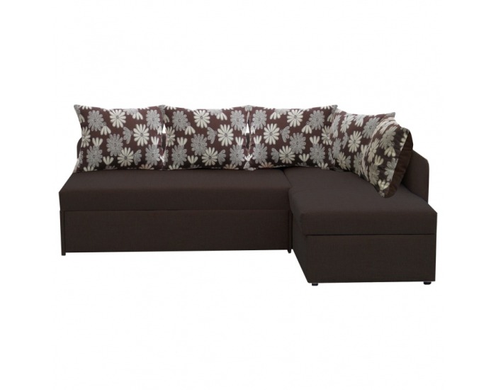 Rohová sedačka s rozkladom a úložným priestorom Hugo 2 P - čokoládová