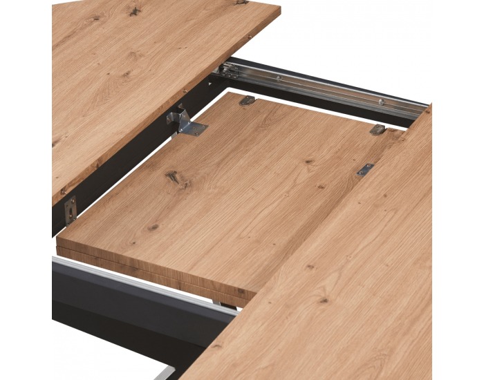 Rozkladací jedálenský stôl Abero Typ 2 - dub artisan / čierna