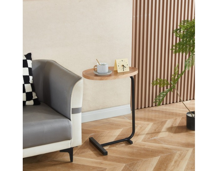 Príručný stolík Abery - dub / čierna