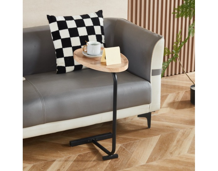 Príručný stolík Abery - dub / čierna