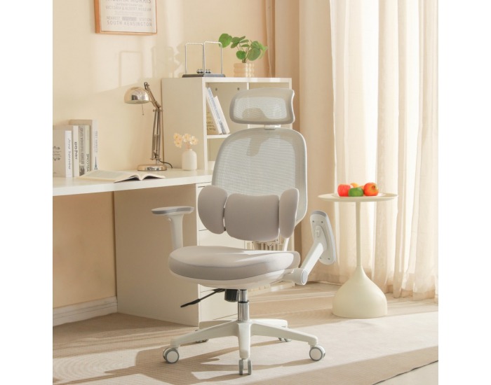 Kancelárske kreslo Abramo - sivá / biela