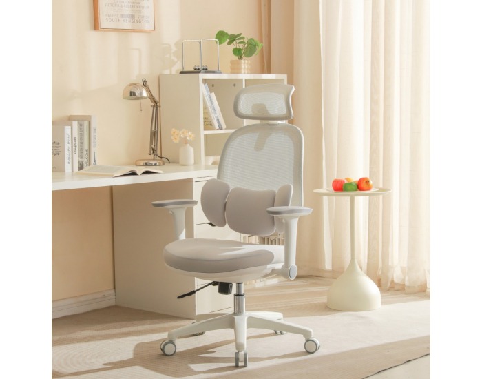 Kancelárske kreslo Abramo - sivá / biela