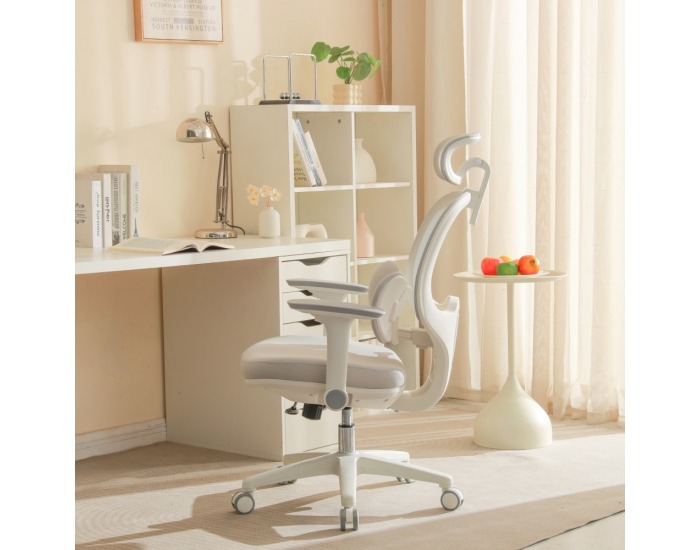 Kancelárske kreslo Abramo - sivá / biela