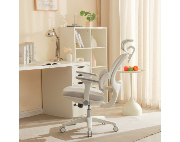 Kancelárske kreslo Abramo - sivá / biela