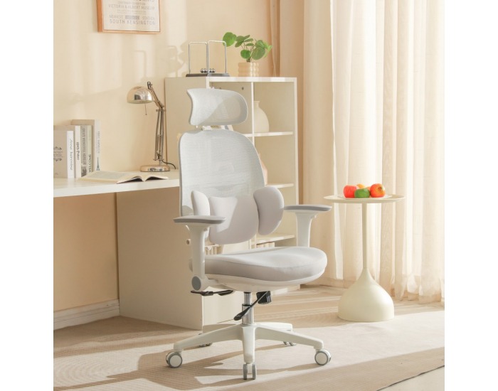 Kancelárske kreslo Abramo - sivá / biela