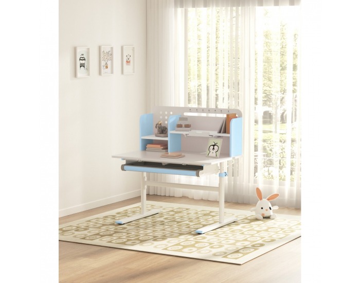 Rastúci písací stolík Adan - modrá / biela