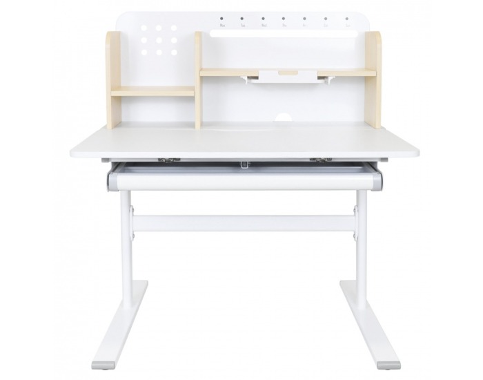 Rastúci písací stolík Adan - prírodná / biela