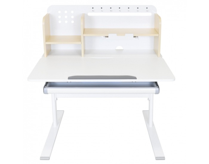 Rastúci písací stolík Adan - prírodná / biela