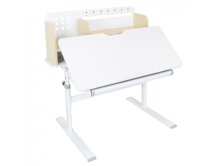 Rastúci písací stolík Adan - prírodná / biela