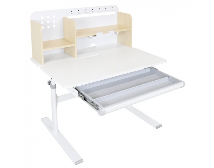 Rastúci písací stolík Adan - prírodná / biela