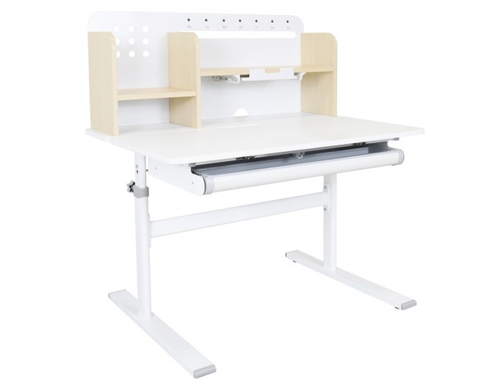 Rastúci písací stolík Adan - prírodná / biela