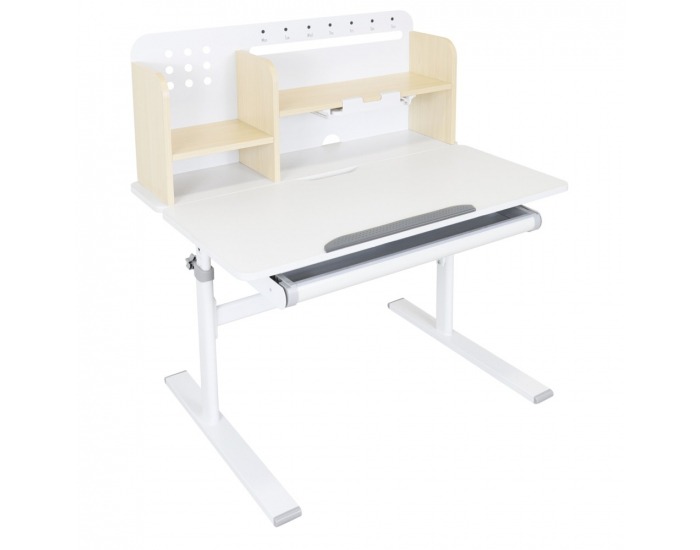 Rastúci písací stolík Adan - prírodná / biela