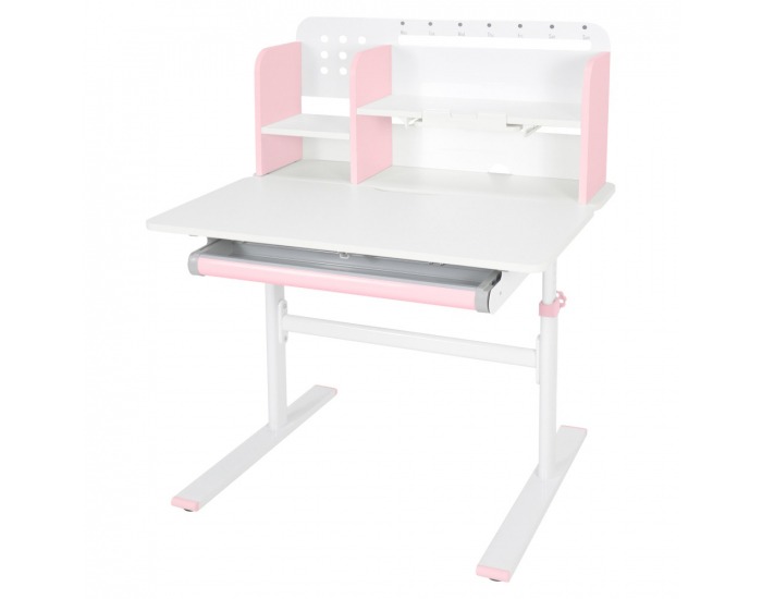 Rastúci písací stolík Adan - ružová / biela