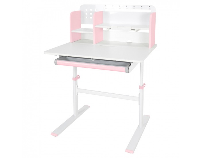Rastúci písací stolík Adan - ružová / biela