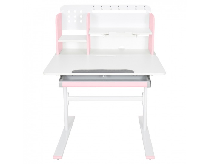 Rastúci písací stolík Adan - ružová / biela