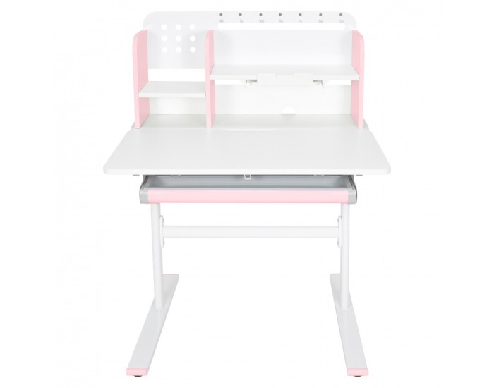Rastúci písací stolík Adan - ružová / biela