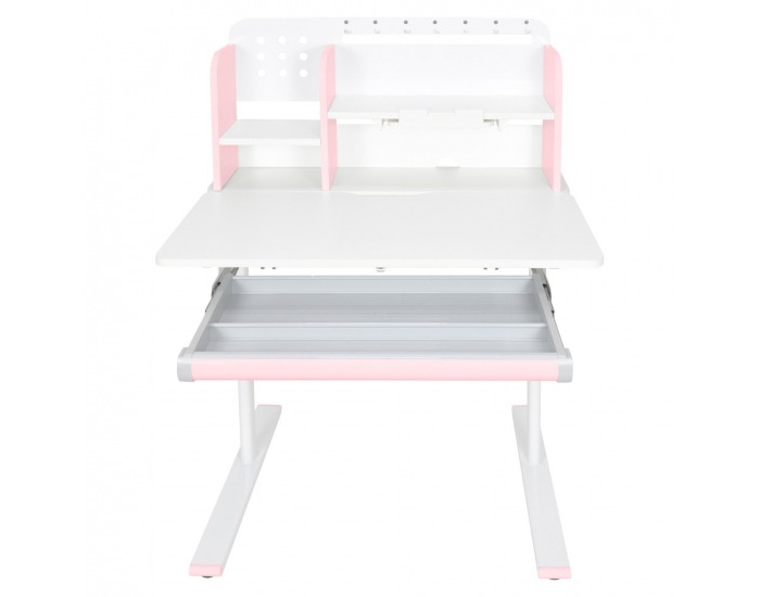 Rastúci písací stolík Adan - ružová / biela