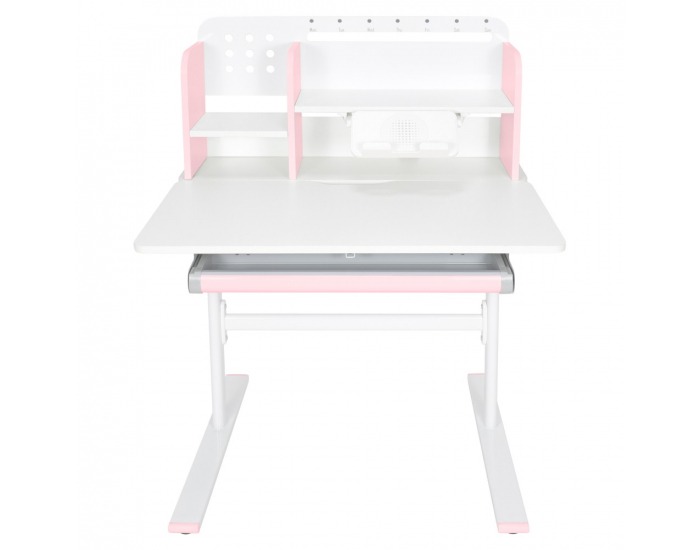 Rastúci písací stolík Adan - ružová / biela