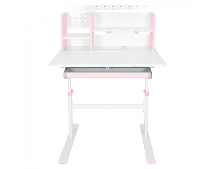 Rastúci písací stolík Adan - ružová / biela