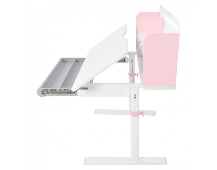 Rastúci písací stolík Adan - ružová / biela