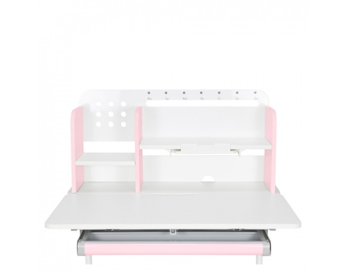 Rastúci písací stolík Adan - ružová / biela