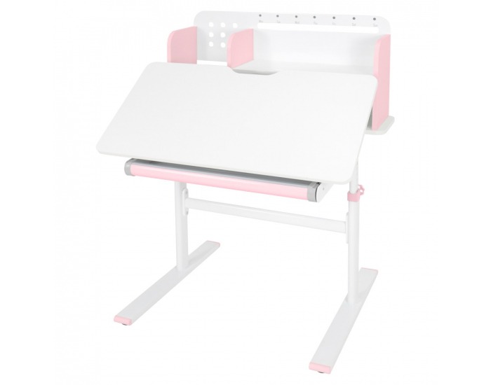 Rastúci písací stolík Adan - ružová / biela