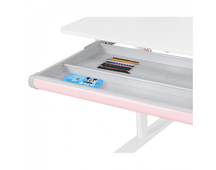 Rastúci písací stolík Adan - ružová / biela