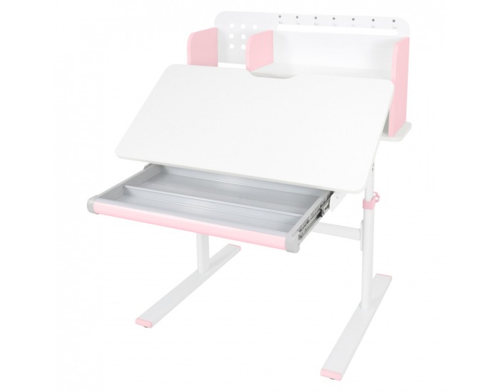 Rastúci písací stolík Adan - ružová / biela