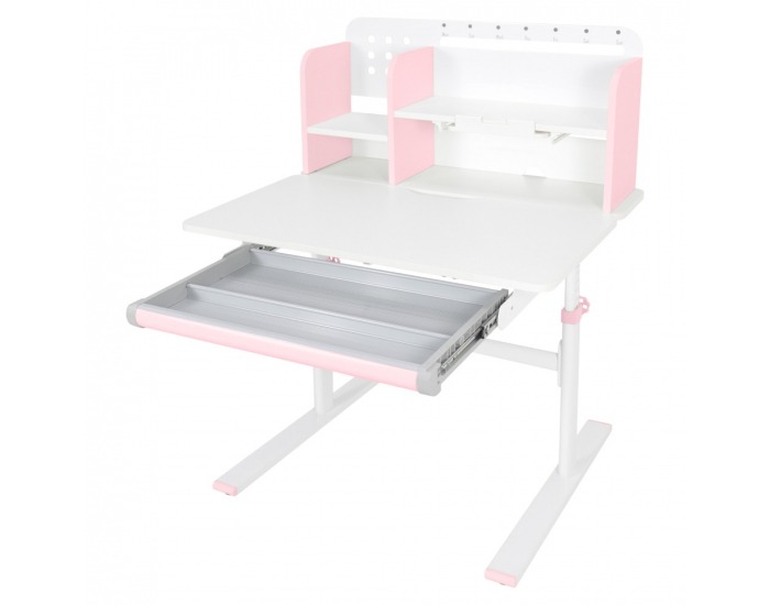 Rastúci písací stolík Adan - ružová / biela