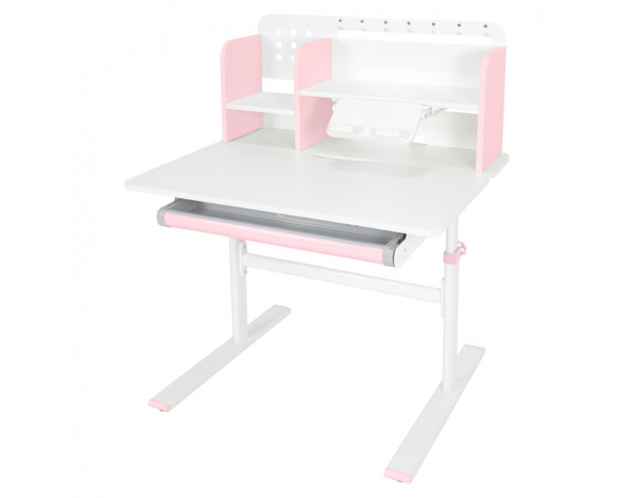 Rastúci písací stolík Adan - ružová / biela