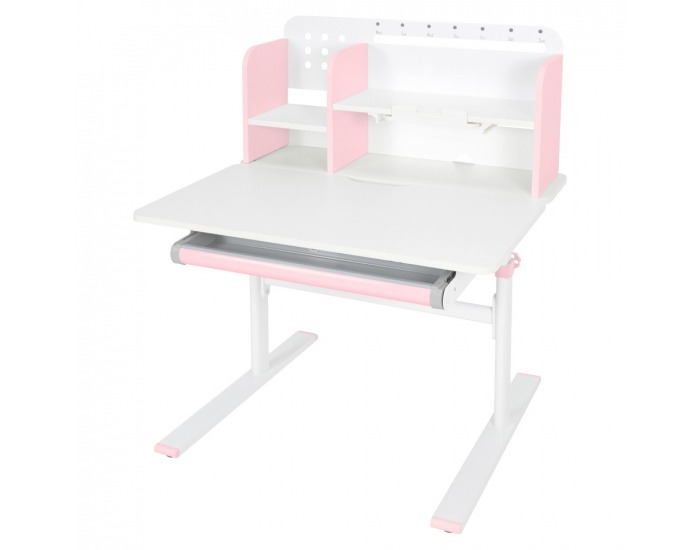 Rastúci písací stolík Adan - ružová / biela